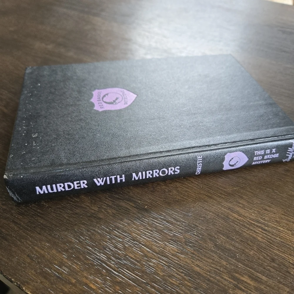 Murder with Mirrors - Red Badge Mystery 1952 Black Purple Hardcover Vintage Book